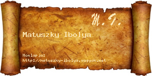 Matuszky Ibolya névjegykártya